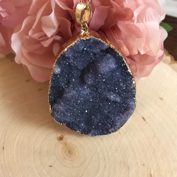 Irregular Natural Quartz Crystal Slice Pendant - Picture 4 of 8